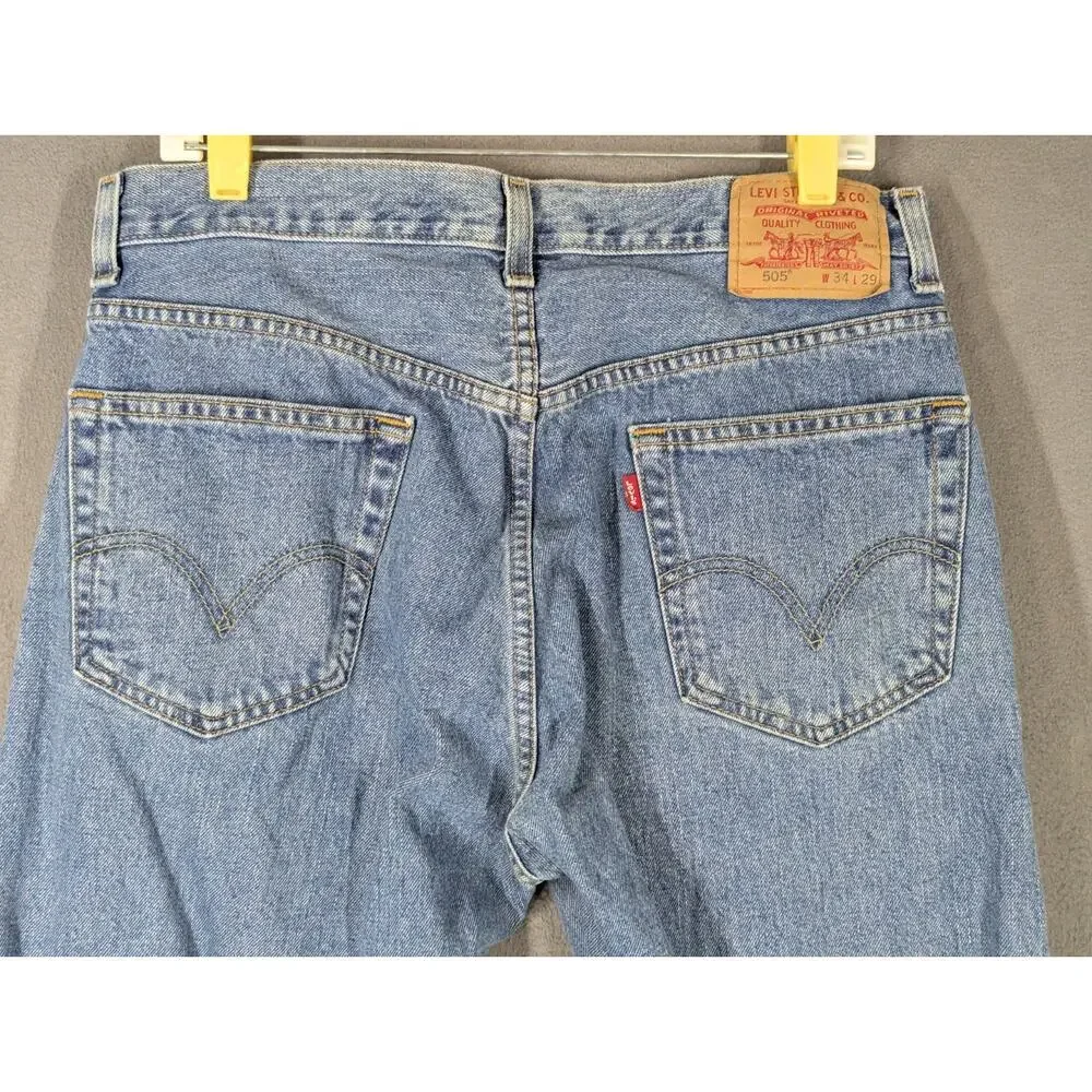 Vintage 2003 Levi's 505 Jeans Mens 34x29 Regular Fit Straight Leg Y2K